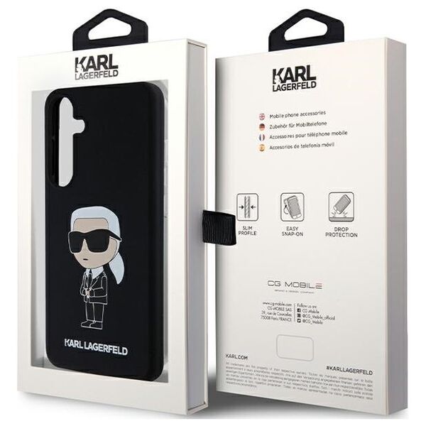 Karl Lagerfeld case for Samsung Galaxy S24 Plus KLHCS24MSNIKBCK black HC SILICONE NFT IKONIK 3666339242305