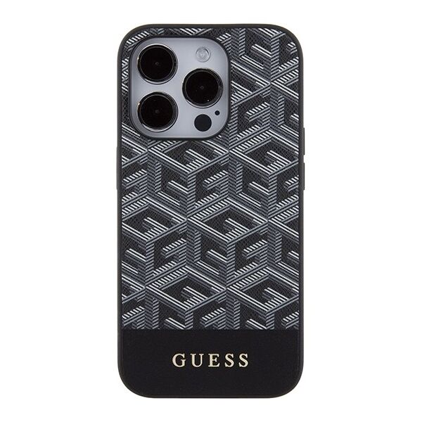Guess case for iPhone 14 Pro Max 6,7&quot; GUHMP15XHGCFSEK black HC MAGSAFE GCUBE PU STRIPE 3666339194734