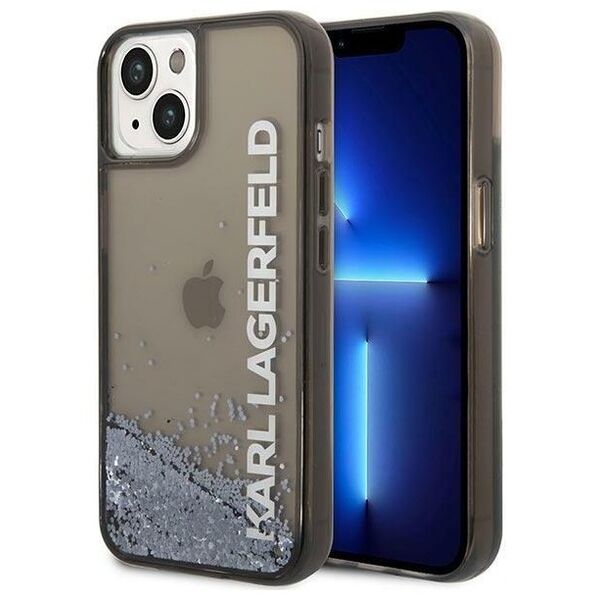 Karl Lagerfeld case for iPhone 14 Pro 6,1&quot; KLHCP14LLCKVK black hard case Magsafe Liq Glitter Elong 3666339091569