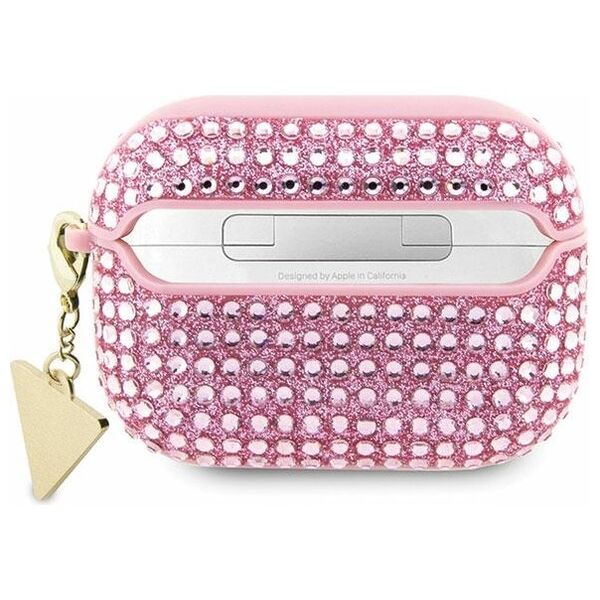 Guess case for AirPods Pro GUAPHDGTPP pink Rhinestone Triangle Charm 3666339120689