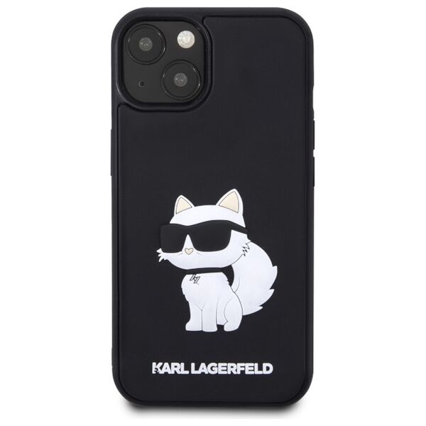 Karl Lagerfeld case for iPhone 14 Plus 6,7&quot; KLHCP14M3DRKHNK black hardcase 3D Rubber Choupette NFT 3666339122676