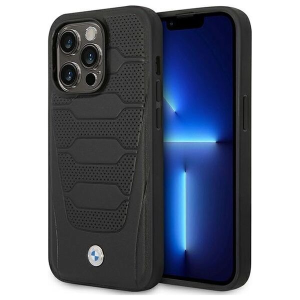 BMW case for iPhone 14 Pro Max 6,7&quot; BMHMP14X22RPSK black hard case Leather Seats Pattern MagSafe 3666339089177