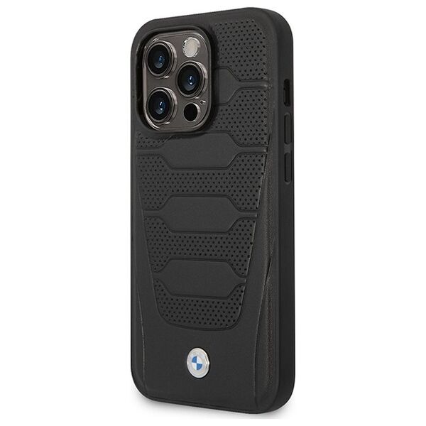 BMW case for iPhone 14 Pro Max 6,7&quot; BMHMP14X22RPSK black hard case Leather Seats Pattern MagSafe 3666339089177