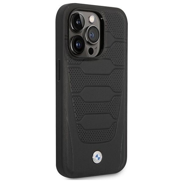 BMW case for iPhone 14 Pro Max 6,7&quot; BMHMP14X22RPSK black hard case Leather Seats Pattern MagSafe 3666339089177