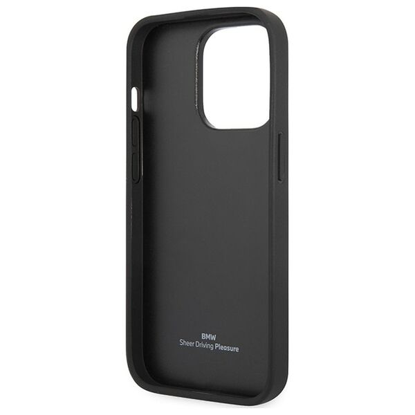 BMW case for iPhone 14 Pro 6,1&quot; BMHCP14L22RBDK black Sign HC Leather Quilted 3666339066468