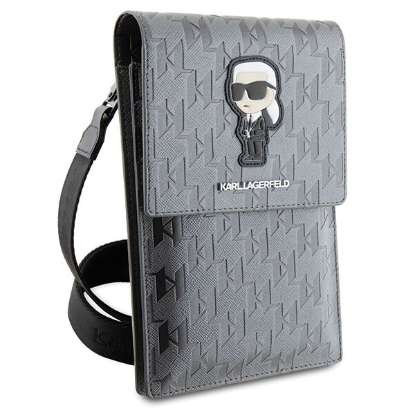 Karl Lagerfeld bag KLWBSAKHPKK silver Saffiano Mono Ikonik 3666339170615