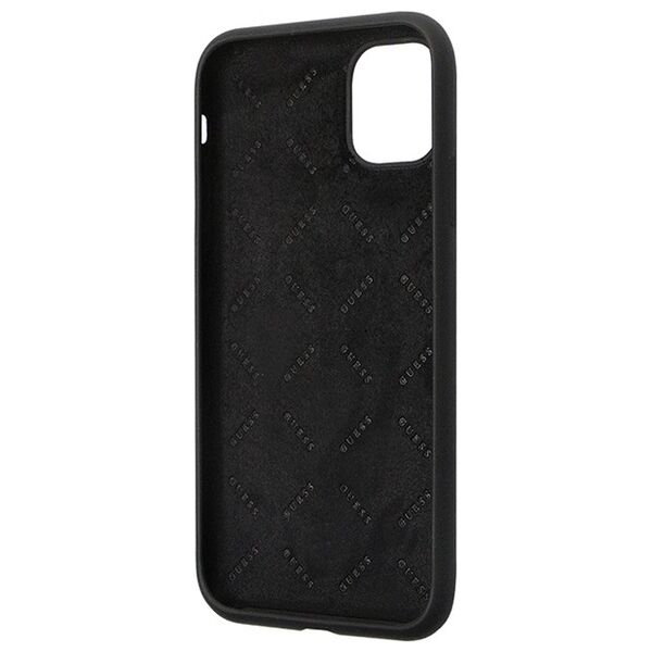 Guess case for iPhone 11 GUHCN614DGPK black HC Silicone Logo Strass 4G 3666339148386