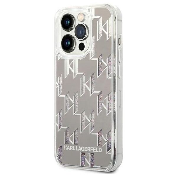 Karl Lagerfeld case for iPhone 14 Pro Max 6,7&quot; KLHCP14XLMNMS silver HC Liquid Glitter Monogram Silver 3666339076306