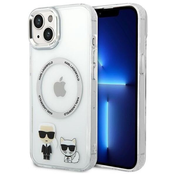Karl Lagerfeld case for iPhone 14 Pro Max 6,7&quot; KLHMP14XHKCT transparent HC Magsafe IML Ring + K&C Logo Transparent 3666339077785
