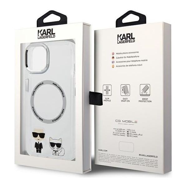 Karl Lagerfeld case for iPhone 14 Pro Max 6,7&quot; KLHMP14XHKCT transparent HC Magsafe IML Ring + K&C Logo Transparent 3666339077785