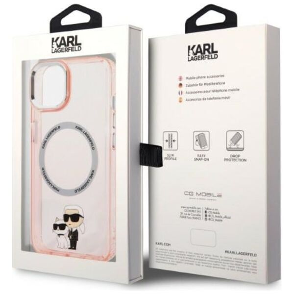 Karl Lagerfeld case for iPhone 14 6,1&quot; KLHMP14SHNKCIP pink hardcase Magsafe IML NFT K&C 3666339087562