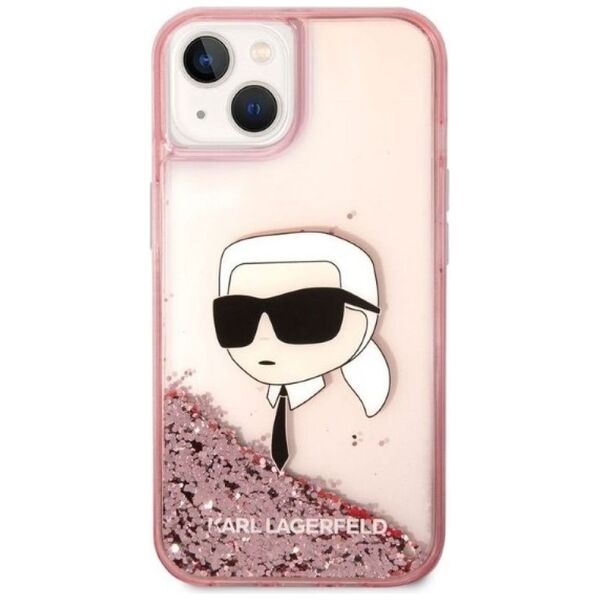 Karl Lagerfeld case for iPhone 14 Pro Max 6,7&quot; KLHCP14XLNCHCP pink hardcase Liquid Glitter NFT Choupette Head 3666339086992