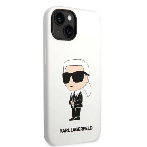 Karl Lagerfeld case for iPhone 14 Plus 6,7&quot; KLHCP14MSNIKBCH white hardcase Silicone Ikonik 3666339086619