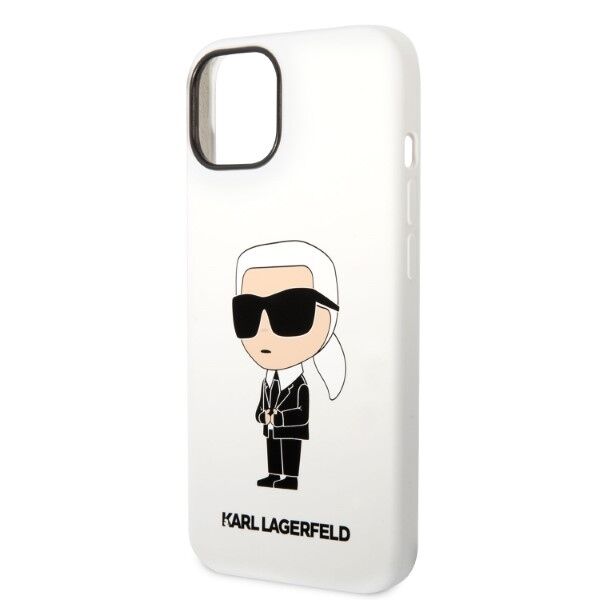 Karl Lagerfeld case for iPhone 14 Plus 6,7&quot; KLHCP14MSNIKBCH white hardcase Silicone Ikonik 3666339086619
