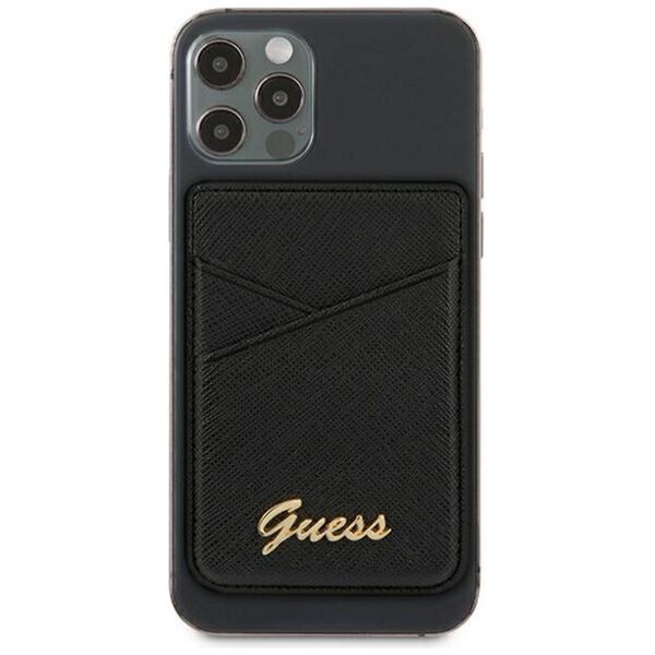 Guess card slot GUWMSSASLBK black MagSafe Saffiano 3666339006785