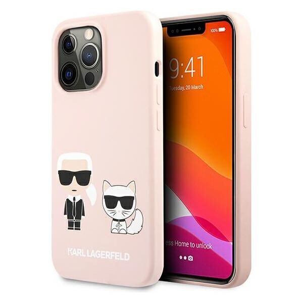 Karl Lagerfeld case for iPhone 13 Pro / 13 6,1&quot; KLHCP13LSSKCI hard case light pink Silicone Karl & Choupette 3666339027193
