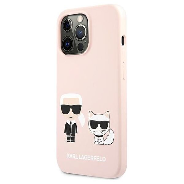 Karl Lagerfeld case for iPhone 13 Pro / 13 6,1&quot; KLHCP13LSSKCI hard case light pink Silicone Karl & Choupette 3666339027193