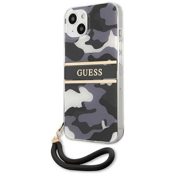 Guess case for iPhone 13 Pro Max 6,7&quot; GUHCP13XKCABBK black hard case Camo Strap Collection 3666339023140
