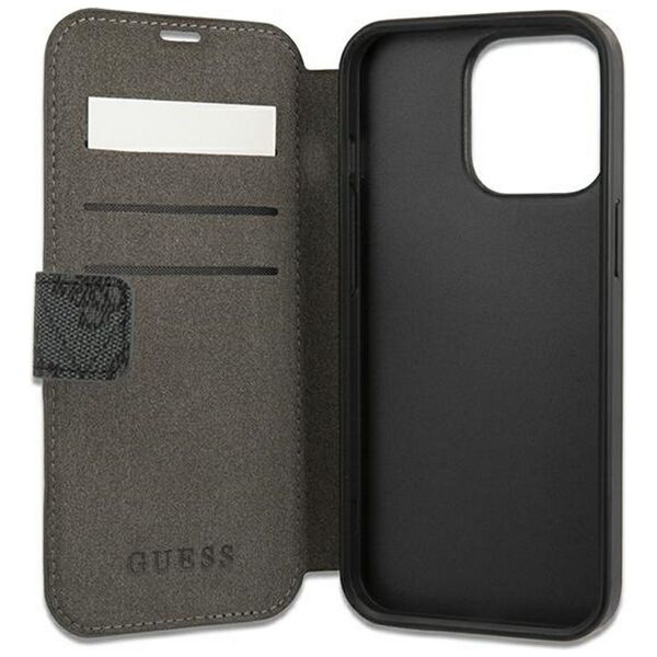 Guess case for iPhone 13 Pro / 13 6,1&quot; GUBKP13L4GMGGR grey book case 4G Big Metal Logo 3666339032586