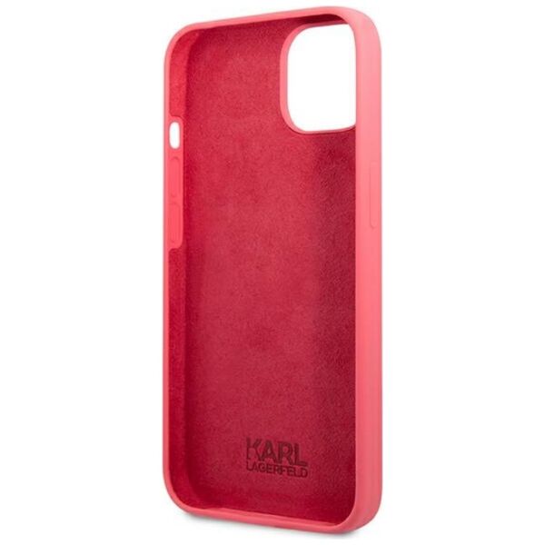 Karl Lagerfeld case for iPhone 13 KLHCP13MSLMP1PI fuchsia hard case Liquid Glitter Logo 3666339048815