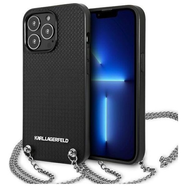 Karl Lagerfeld case for iPhone 13 Pro KLHCP13LPMK black hard case Chain Logo 3666339049942