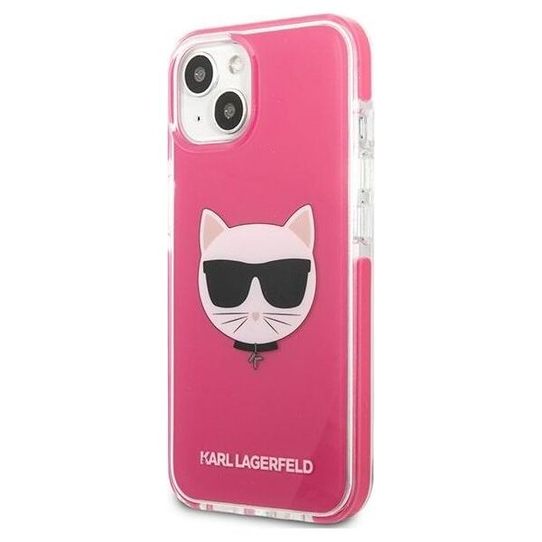 Karl Lagerfeld case for iPhone 13 Pro Max KLHCP13XTPECPI fuchsia hard case Iconic Choupette Head 3666339048556