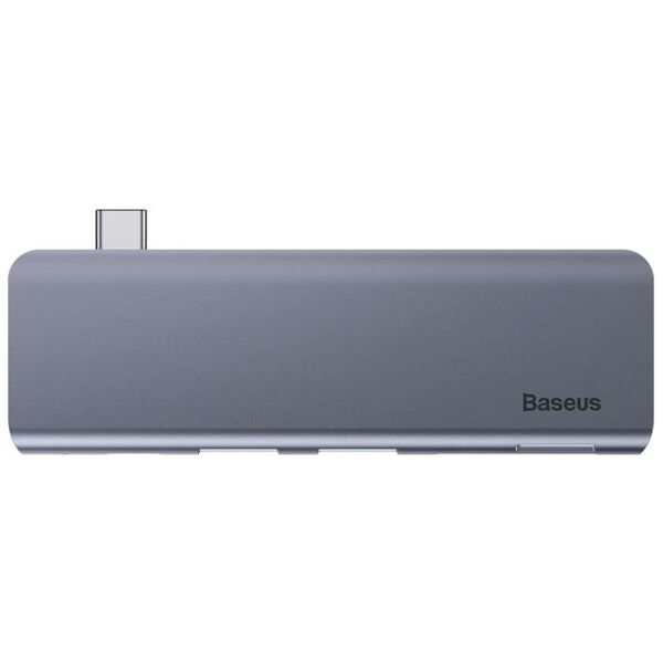 USB hub Baseus Harmonica, 5 Port, Type-C to 2xUSB 3.0, PD, TF, Micro SD, Gray - 12078 έως 12 άτοκες Δόσεις