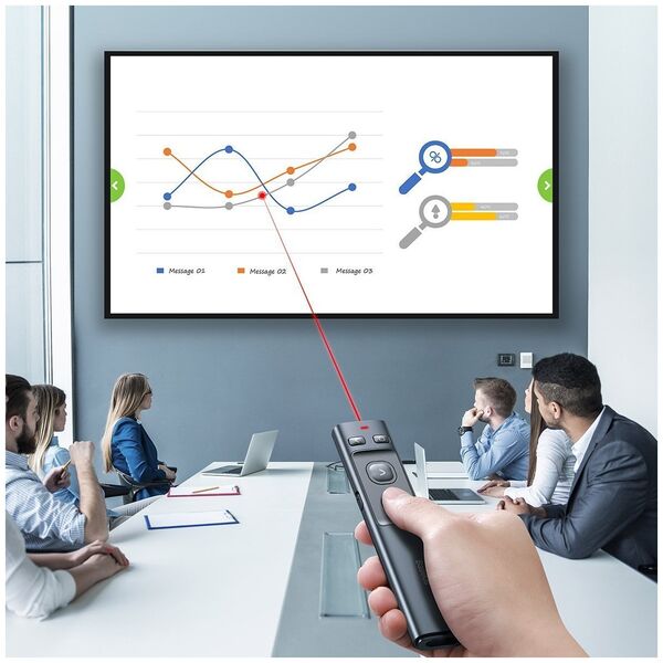 Wireless presenter Baseus Orange Dot, Laser pointer, Gray - 40394 έως 12 άτοκες Δόσεις
