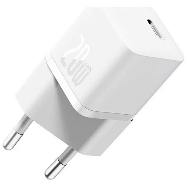 Network charger Baseus GaN5S Fast Charger 1C, 20W, 1 x Type-C F, White - 40407 έως 12 άτοκες Δόσεις