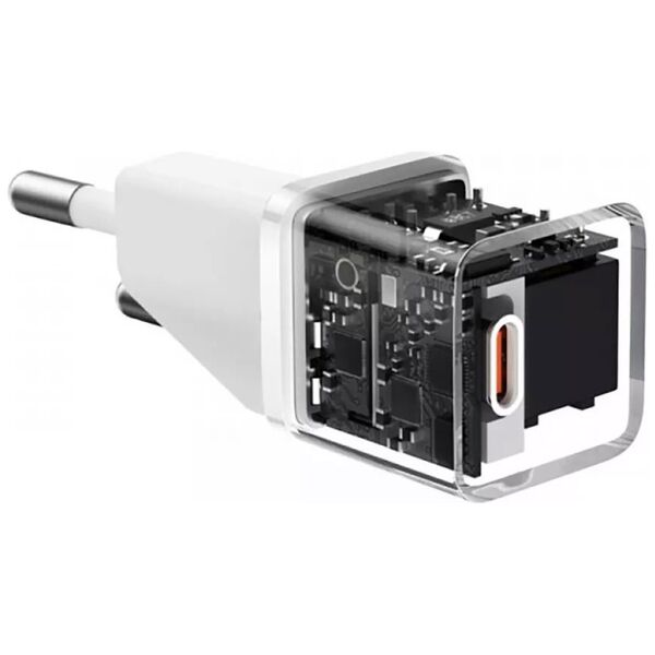 Network charger Baseus GaN5S Fast Charger 1C, 20W, 1 x Type-C F, White - 40407 έως 12 άτοκες Δόσεις