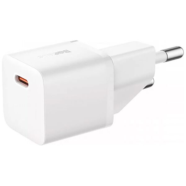 Network charger Baseus GaN5S Fast Charger 1C, 20W, 1 x Type-C F, White - 40407 έως 12 άτοκες Δόσεις