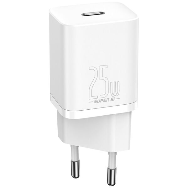 Network charger Baseus Super Si, 25W, PD cable, White - 40417 έως 12 άτοκες Δόσεις