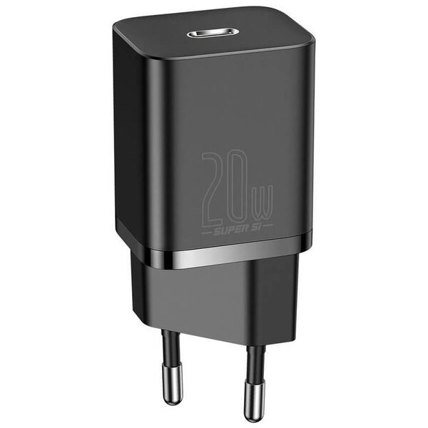 Network charger Baseus Super Si, 20W, Type-C to Lightning cable, Black - 40418 έως 12 άτοκες Δόσεις