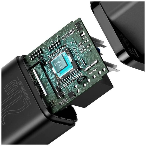 Network charger Baseus Super Si, 20W, Type-C to Lightning cable, Black - 40418 έως 12 άτοκες Δόσεις