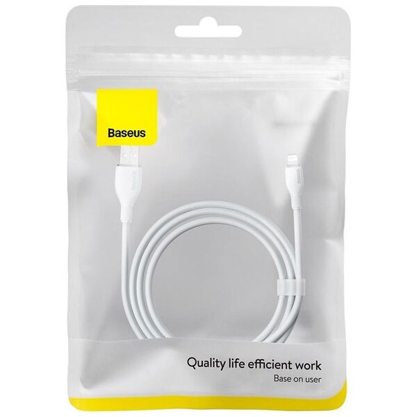 Data cable Baseus Pudding, Lightning, 2.0m, White - 40430 έως 12 άτοκες Δόσεις