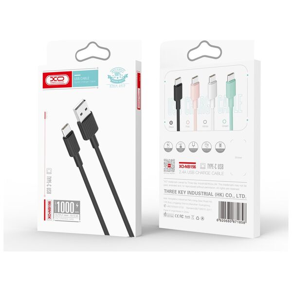 XO cable NB156 USB - USB-C 1,0 m 2,4A pink 6920680871889