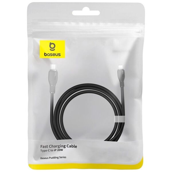 Data cable Baseus Pudding, Type-C - Lightning, 20W, 2.0m, Black - 40435 έως 12 άτοκες Δόσεις