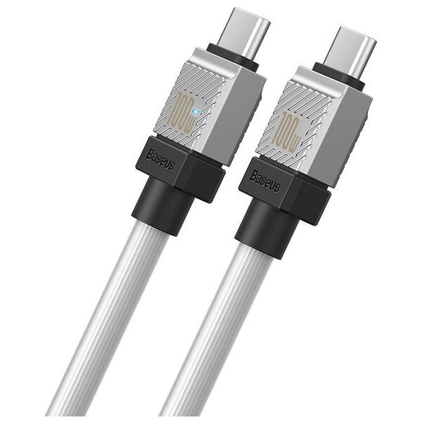 Data cable Baseus CoolPlay, Type-C - Type-C, 100W, PD, 2.0m, White - 40444 έως 12 άτοκες Δόσεις