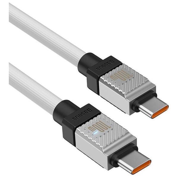 Data cable Baseus CoolPlay, Type-C - Type-C, 100W, PD, 2.0m, White - 40444 έως 12 άτοκες Δόσεις