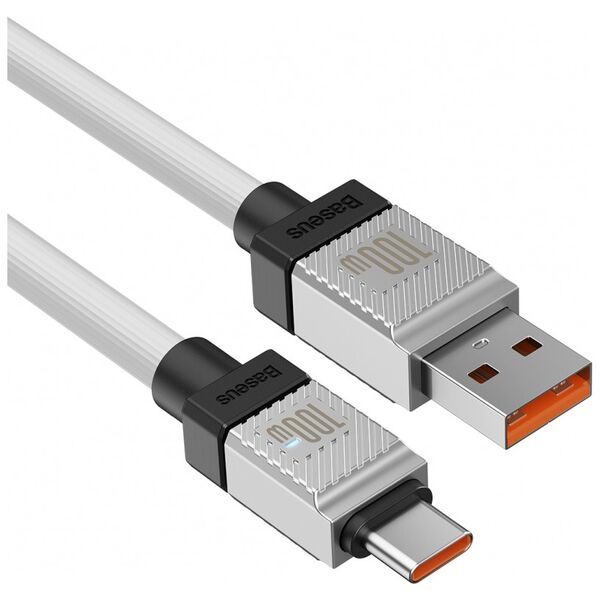 Data cable Baseus CoolPlay, Type-C, 100W, 2.0m, White - 40448 έως 12 άτοκες Δόσεις