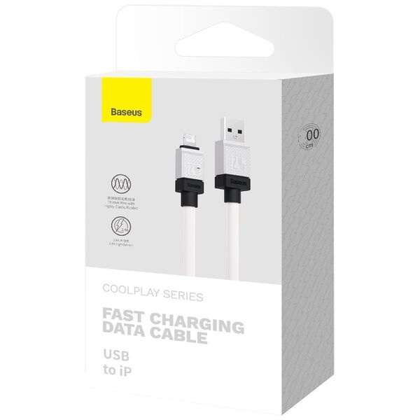 Data cable Baseus CoolPlay, Lightning, 1.0m, White - 40454 έως 12 άτοκες Δόσεις