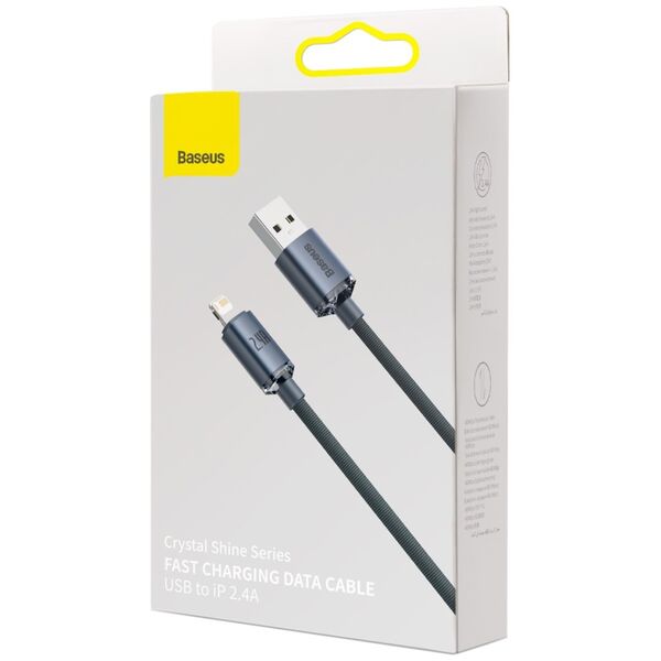 Data cable Baseus Crystal Shine, Lightning, 2.0m, Black - 40466 έως 12 άτοκες Δόσεις