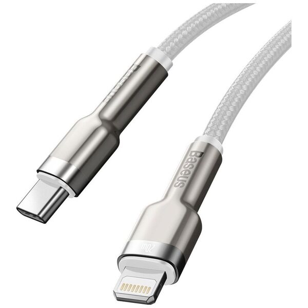 Data cable Baseus Cafule, Type-C - Lightning, 20W, 1.0m, White - 40476 έως 12 άτοκες Δόσεις