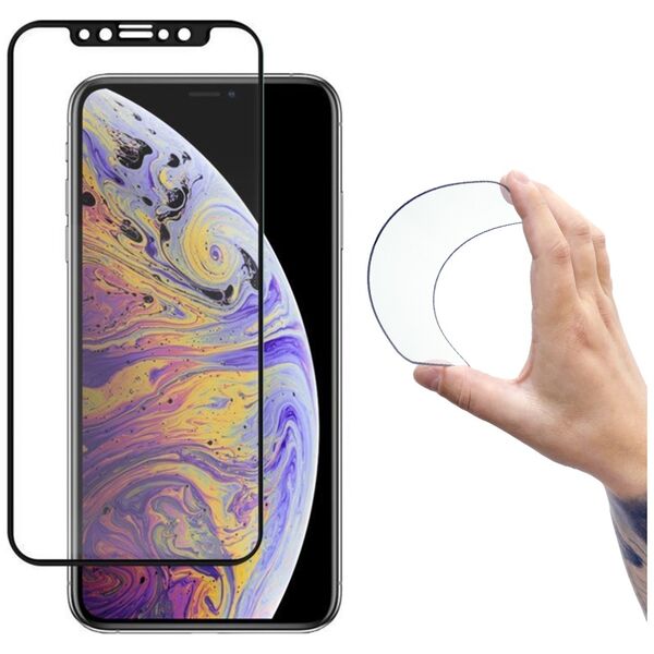 Wozinsky Full Cover Flexi Nano foil glass tempered glass with frame iPhone 14 Max / 13 Pro Max transparent