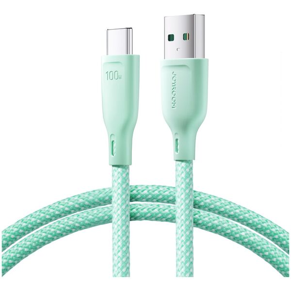 Joyroom Multi-Color Series SA34-AC6 USB-A / USB-C Cable 100W Fast Transfer 1m - Green