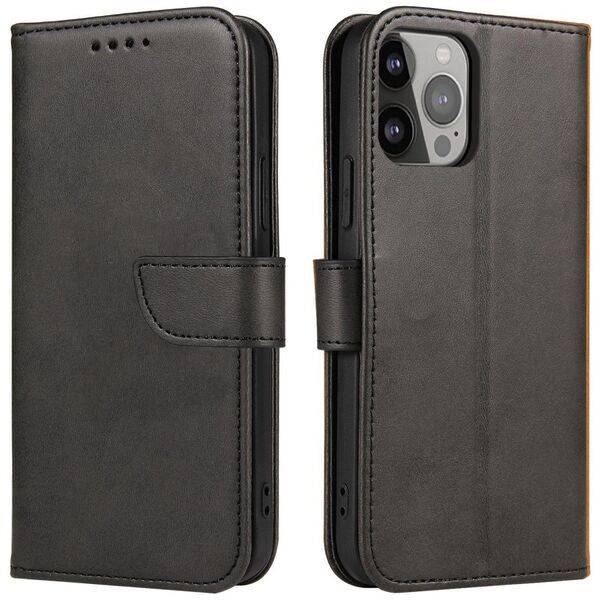 Magnet Case for Samsung S24 with flap and wallet - black