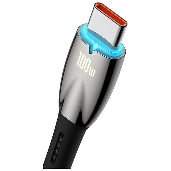 Data cable Baseus Glimmer, Type-C, 100W, 1.0m, Black - 40480 έως 12 άτοκες Δόσεις