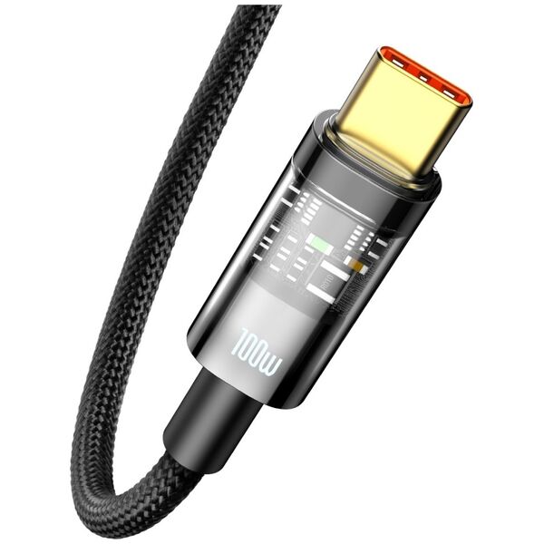 Data cable Baseus Explorer, Type-C - Type-C, 100W, PD, 1.0m, Black - 40488 έως 12 άτοκες Δόσεις