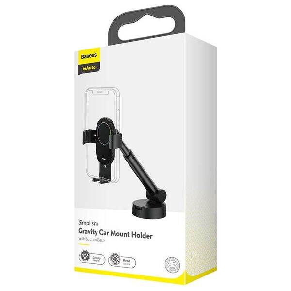Universal phone holder Baseus Simplism Gravity, Black - 17819 έως 12 άτοκες Δόσεις