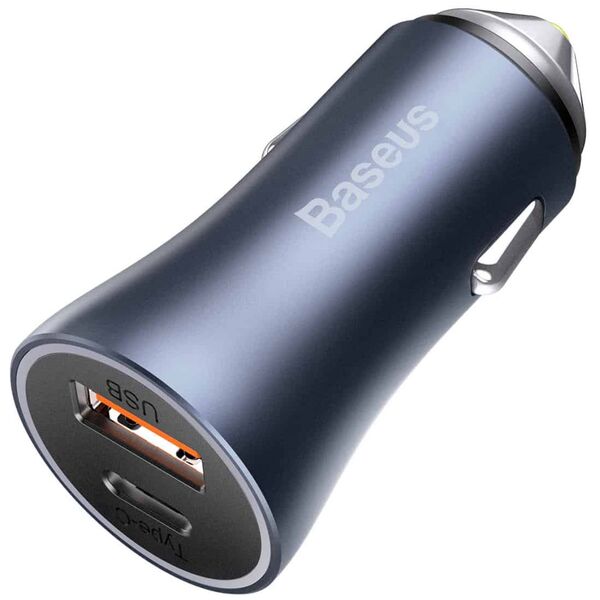 Car socket charger Baseus Golden Contactor Pro, 40W, 2xUSB F, Gray - 40502 έως 12 άτοκες Δόσεις